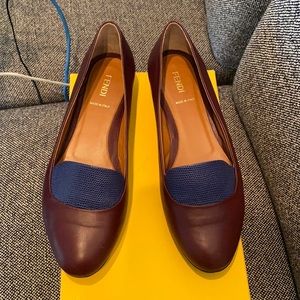 COPY - Fendi Ballerina Nappa Flats Leather & Blue Lizard just like New!!!